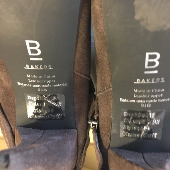 Bakers Brown Stiletto Suede ankle Fold Over boot - Picture 7 of 9